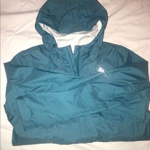 Teal waterproof running jacket
